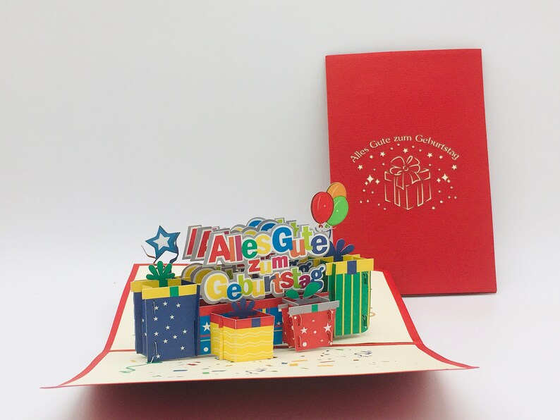 Alles Gute zum Geburtstag, Geburtstagskarte, pop up Karte, 3D Karte Bild 3