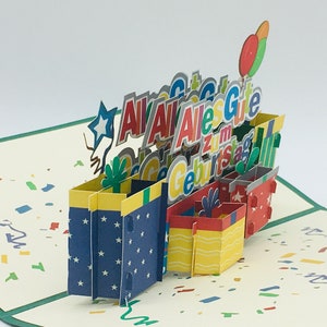 Alles Gute zum Geburtstag, Geburtstagskarte, pop up Karte, 3D Karte Bild 8