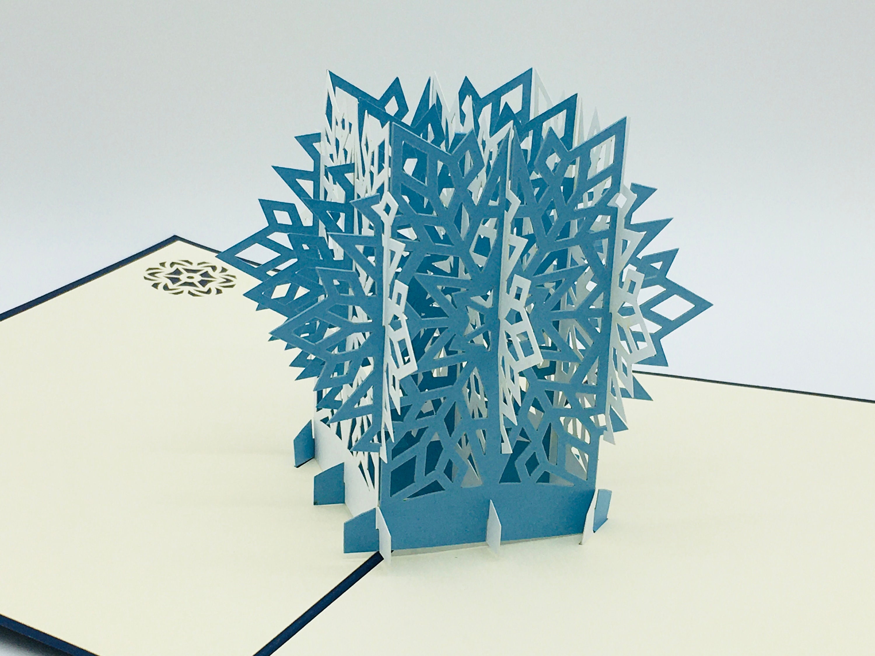 Carte Pop-up 3D LINPopUp Noël - Flocon De Neige Avec Cœur, Modèle LIN17082 N442, Musicale - 3