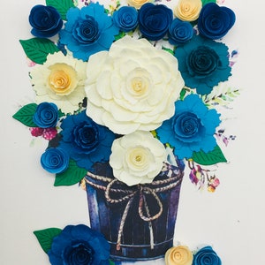 Rozen, boeket rozen, 3D-kaart, quilling-kaart, cadeau voor Valentijnsdag, Moederdagcadeau afbeelding 2