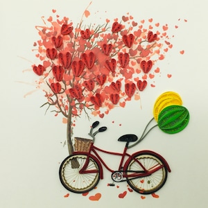 Vélo, carte quilling