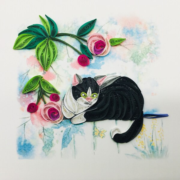 Paper Quilling Cat Etsy