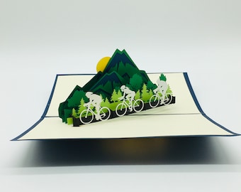 Racing cyclist, folding card, pop-up card, card for cyclists, cyclists, travel voucher, birthday card, 3D gifts