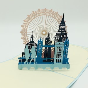 Skyline di Londra, mappa pieghevole 3D, mappa pop-up
