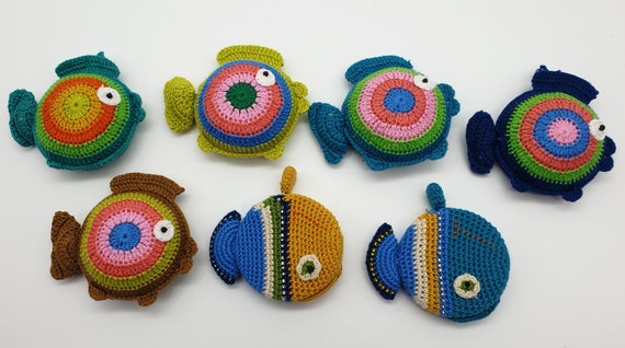 Crochet Tape Measure Fish Motif, Rolling Tape Measure Fish