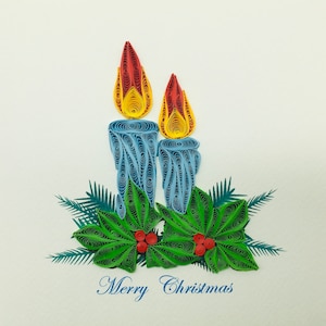 Quilling Weihnachtskerzen, Quilling Christmas candles, Quilling Christmas wreath, Weihnachtskarte, Chrismas card