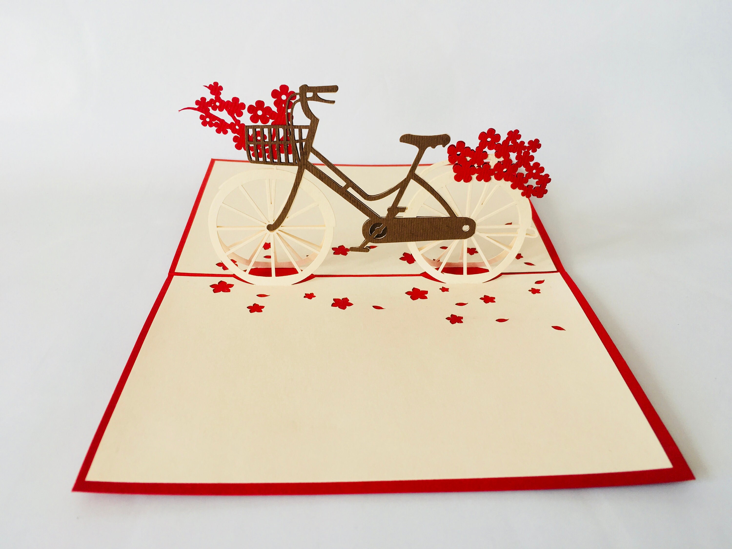 Fahrrad rot Klappkarte / 3D-Karte / Pop-Up | Etsy