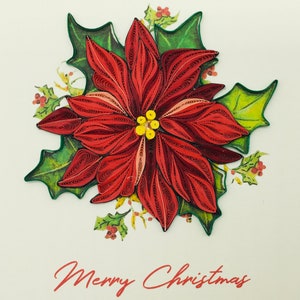 Poinsettia, étoile de Noël, poinsettia, carte de Noël Quilling, carte de Noël Quilling, carte de Noël