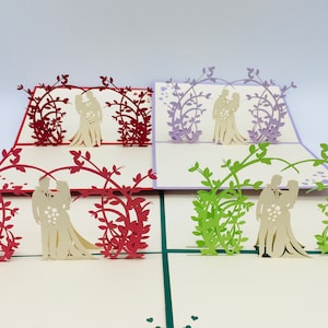 Hochzeitskarte, Brautpaar, Hochzeit Klappkarte, Pop-up Hochzeitskarte, 3D Brautpaar, Pop up Hochzeitskarte, Hochzeit Einladungskarte