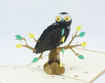 Owl, Pop up card, 3D card, Pop up card, Greeting card