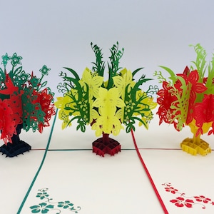Blumenstrauss bunt, Klappkarte / Pop-Up