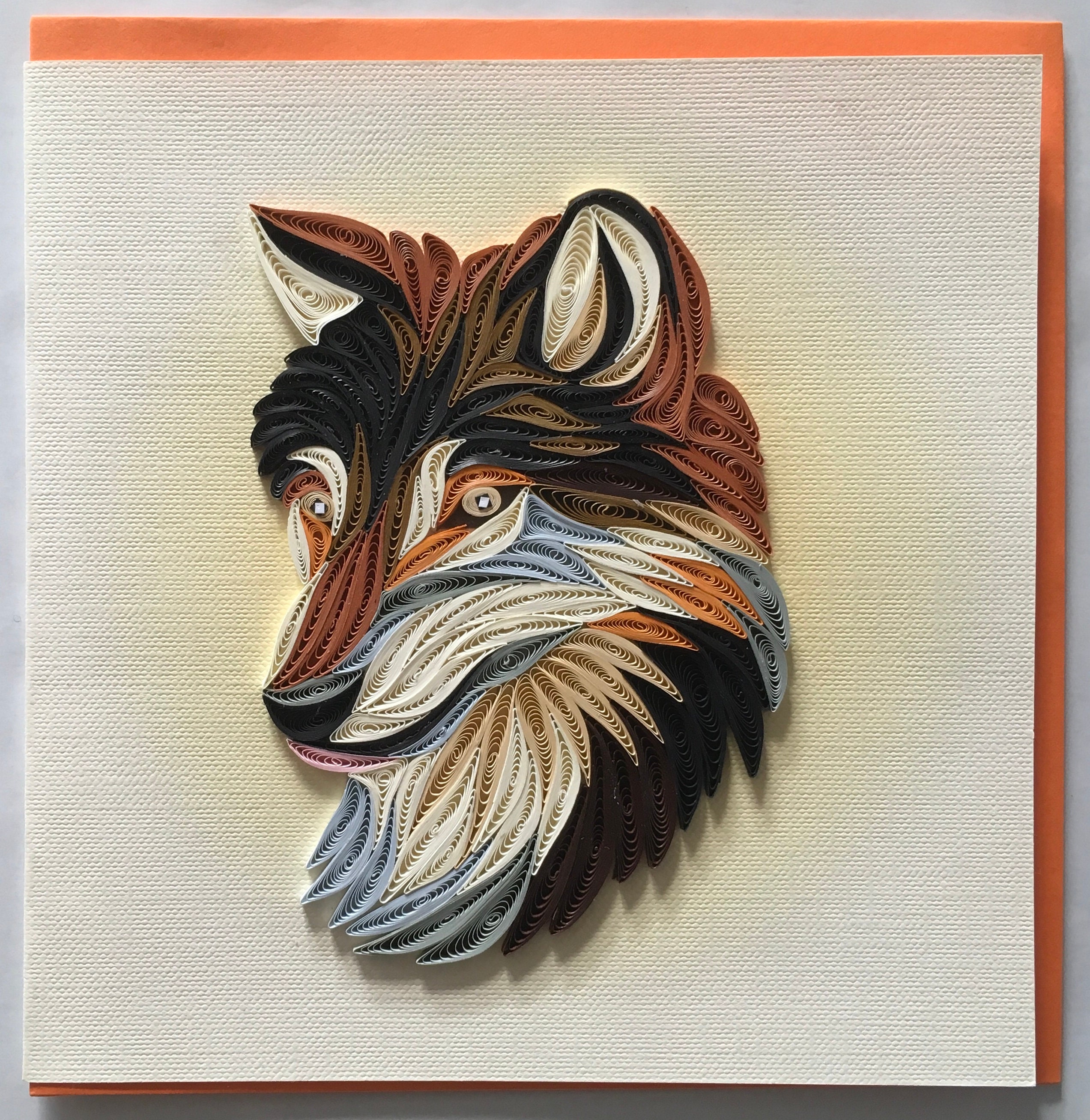 Wolf's Head Quilling Card Etsy