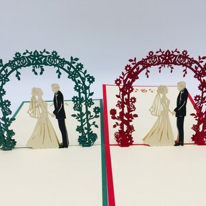Brautpaar, bride and groom, Wedding, Pop-up Hochzeitskarte, Brautpaar 3D-Karte, 3D Pop up Hochzeitskarte, Hochzeit Einladungskarte, Hochzeit