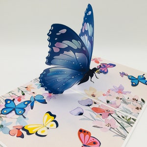 Vlinder, pop-up kaart, 3D kaart, felicitatiekaart