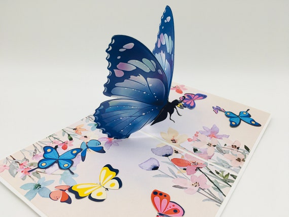 Papillon, carte pop-up, carte 3D, carte de félicitations -  France