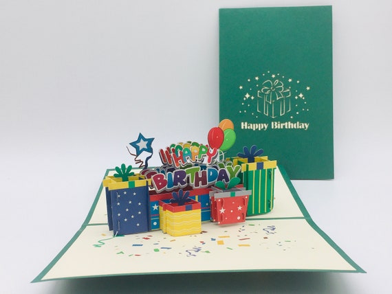 Biglietto di Auguri Pop-Up 3D di Buon Compleanno, Scatola
