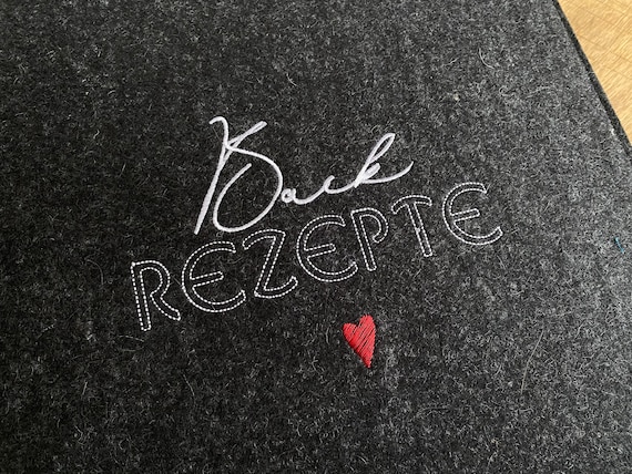 Recipe folder - baking recipes - Din A5 or Din A4 - folder for recipes, recipe book personalized, cookbook, heart, baking book