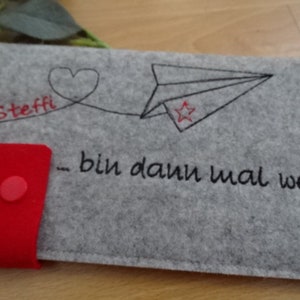 Reise-Etui aus Wollfilz Papierflieger Bild 2