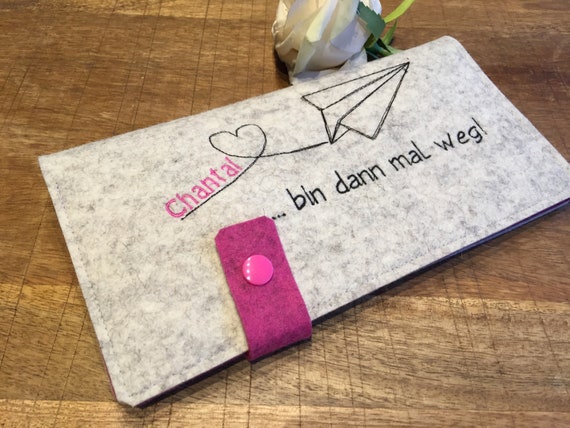 Wool felt travel case - paper airplane