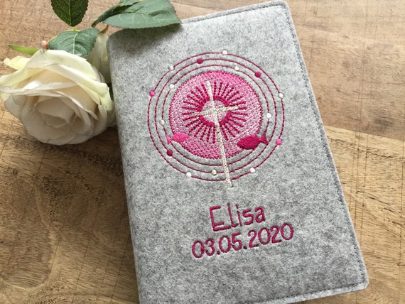 Hymnal cover made of wool felt, felt cover for hymnal, cross, communion gift, prayer book cover