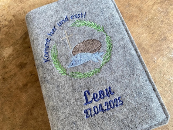 Hymn book cover made of felt - Come and eat! - Felt cover, cover for hymn book for communion