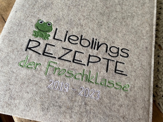 Recipe folder - farewell gift for teachers / educators - personalizable - frog class - class gift, recipe book