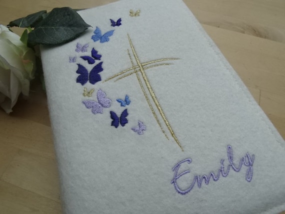 Hymnal cover made of wool felt - butterflies