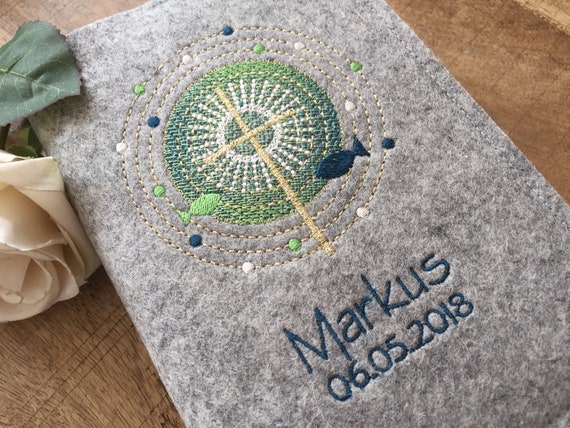 Hymnal cover made of wool felt, felt cover for hymnal, cross, communion gift, prayer book cover