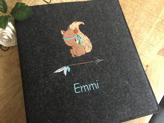 Certificate folder - squirrel - folder with cover for certificates, document folder, back to school, gift for starting school, forest friends, boho