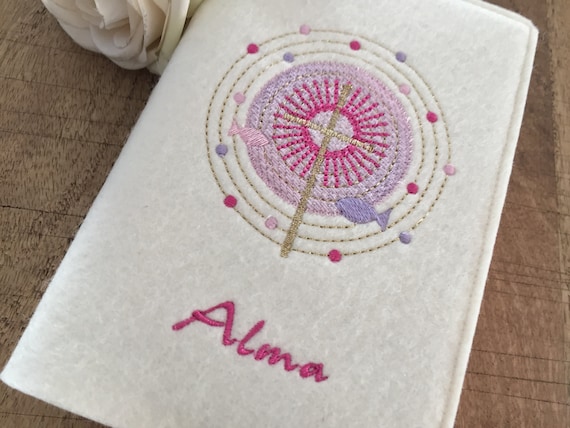 Hymnal cover made of wool felt, felt cover for hymnal, cross, communion gift, prayer book cover