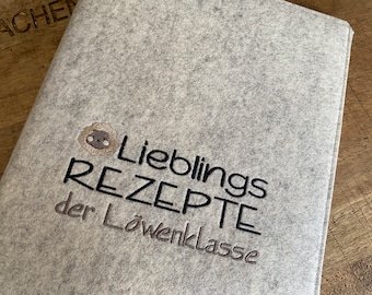 Recipe binder - farewell gift for teachers/educators - customizable - Lion Class - class gift, recipe book