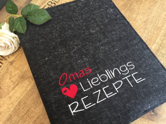 Recipe folder with heart - personalizable - favorite recipes - Din A5 or Din A4 - folder for recipes, wedding gift, recipe book