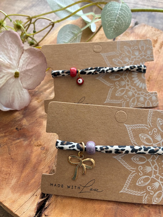 Handmade leopard print bracelet | Friendship bracelet | Ibiza bracelet | Gift for loved ones | Pendant of your choice