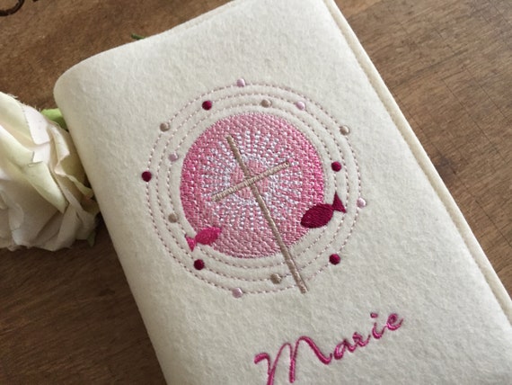 Hymnal cover made of wool felt, felt cover for hymnal, cross, communion gift, prayer book cover