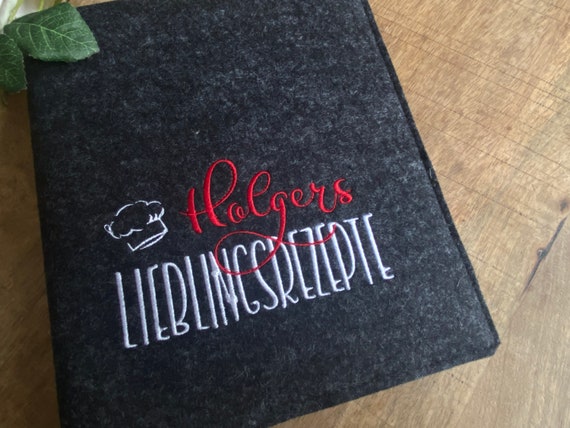Recipe folder - wool felt - favorite recipes - DinA5 or DinA4 - folder for recipes, wedding gift, cookbook, recipe book