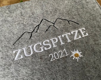 Fotoalbum "Zugspitze" -  100% Wollfilz  -  Bergliebe, Wanderlust, Edelweiß