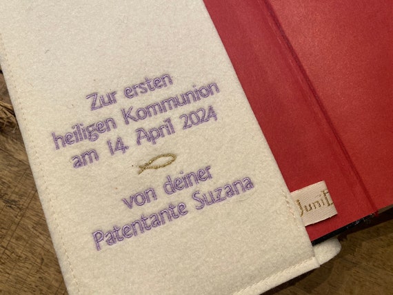 Dedication of the hymn book cover (additional option) - gift for communion, embroidery of the hymn book cover