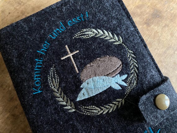 Felt hymn book cover - Come and eat! - Felt cover for hymn books for communion