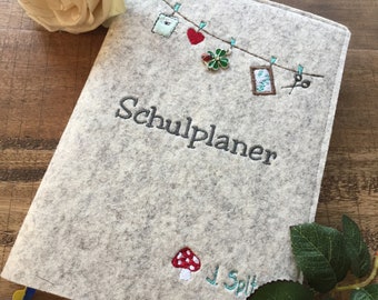 Einband  für TimeTex Schulplaner   Lehrerkalender, Glückspilz, Kleeblatt