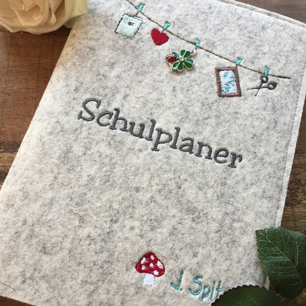 Einband  für TimeTex Schulplaner   Lehrerkalender, Glückspilz, Kleeblatt