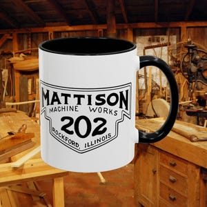 Mattison Machine Works Logo [Vintage Industrial Accent Coffee Mug - Retro Style Mug] Mattison 202