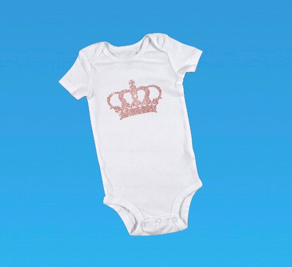 Princess Onesie Pink Onesie Crown Onesie Glitter Onesie Etsy