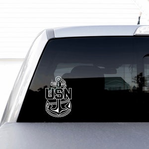 Navy Chief Car Decal, Navy Chief Sticker, USN Anchors, Chief Insignia