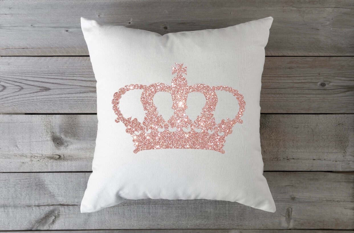 Crown Pillow Pink Pillow Princess Pillow Throw Pillow Case Etsy