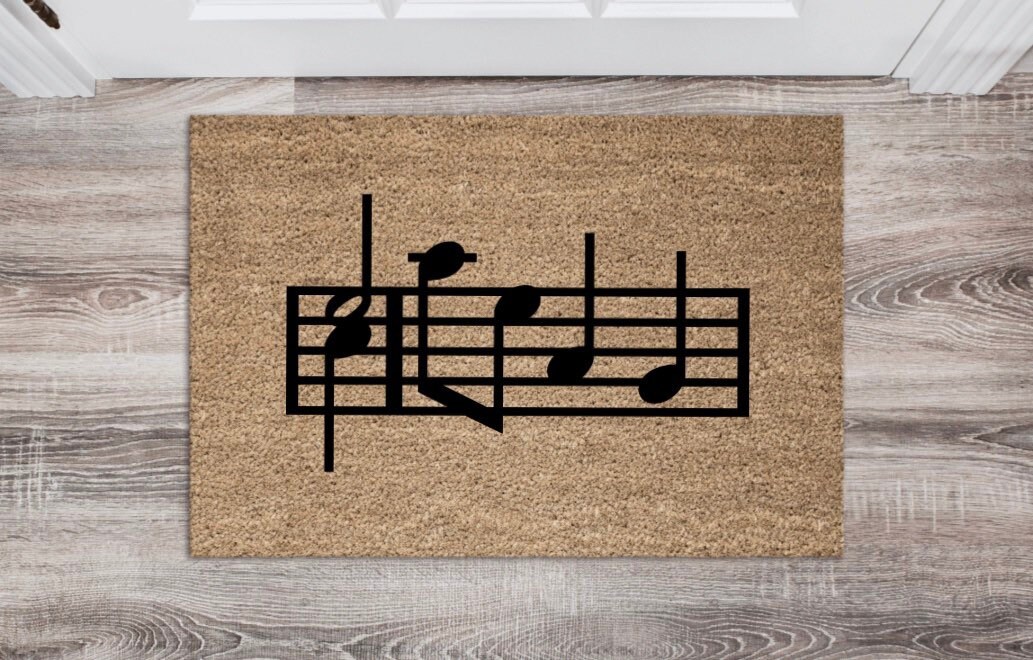 Music Doormat Outdoor Doormat Music Staff Doormat Gift for Etsy