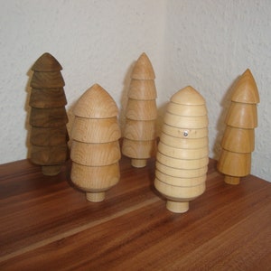 Sapin de Noël en bois pour la décoration, arbres en bois, arbre en bois, sapin en bois, arbre objet en bois, figurine en bois, scandinave, Noël image 3