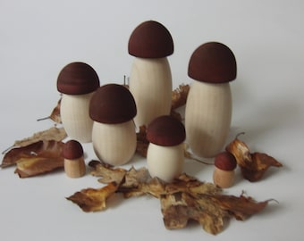 Porcini mushrooms - decorative mushrooms made of wood