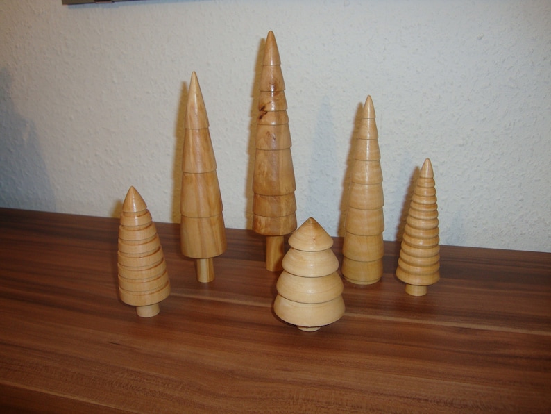 Sapin de Noël en bois pour la décoration, arbres en bois, arbre en bois, sapin en bois, arbre objet en bois, figurine en bois, scandinave, Noël image 6