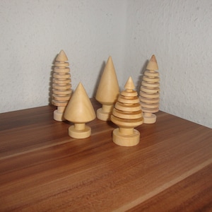 Sapin de Noël en bois pour la décoration, arbres en bois, arbre en bois, sapin en bois, arbre objet en bois, figurine en bois, scandinave, Noël image 5