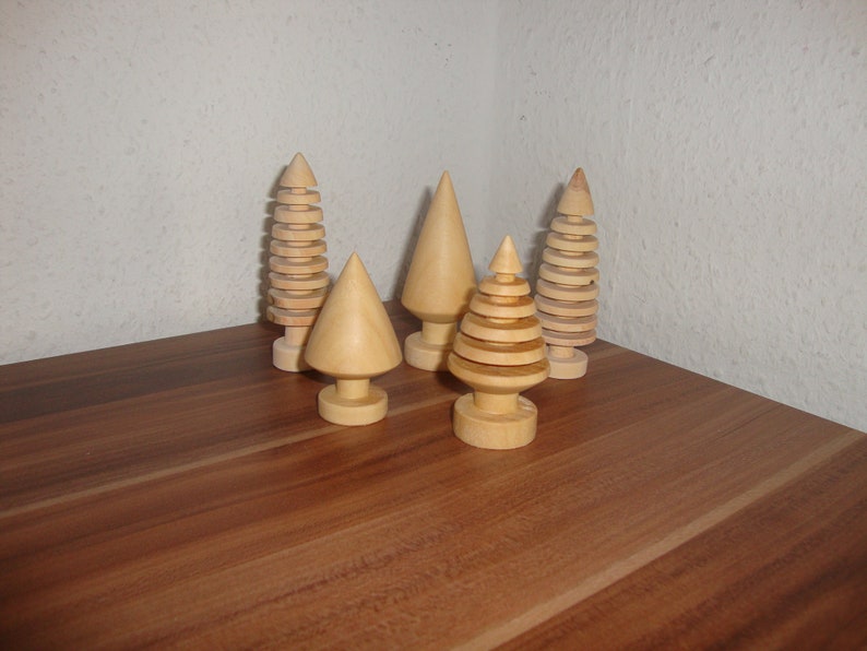 Sapin de Noël en bois pour la décoration, arbres en bois, arbre en bois, sapin en bois, arbre objet en bois, figurine en bois, scandinave, Noël image 5